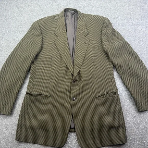 Vintage Giorgio Armani Mani Blazer Mens 46 Green Wool Tweed Sport Coat Italy